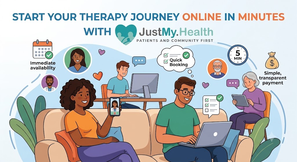 𝐒𝐭𝐚𝐫𝐭 𝐘𝐨𝐮𝐫 𝐓𝐡𝐞𝐫𝐚𝐩𝐲 𝐉𝐨𝐮𝐫𝐧𝐞𝐲 𝐎𝐧𝐥𝐢𝐧𝐞 𝐢𝐧 𝐌𝐢𝐧𝐮𝐭𝐞𝐬 𝐰𝐢𝐭𝐡 𝐉𝐮𝐬𝐭𝐌𝐲.𝐇𝐞𝐚𝐥𝐭𝐡