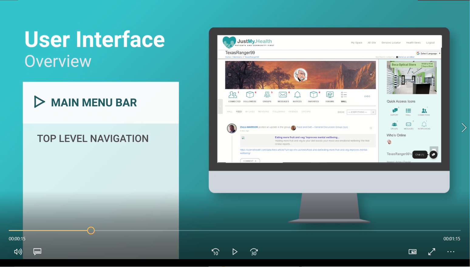 3) Overview of User Interface (Home Page) – JustMy.Health